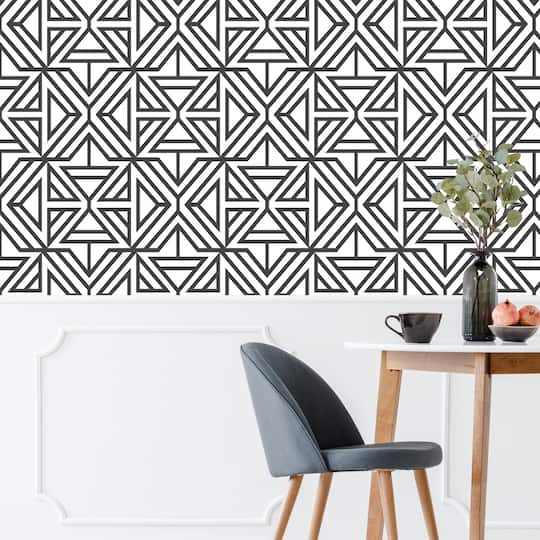 NuWallpaper Black Linear Peel & Stick Wallpaper